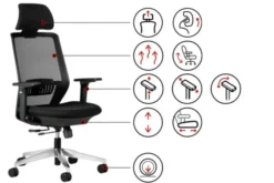 Arrediorg Sedia ergonomica ufficio nera SPECTRUM