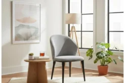 Arrediorg Sedia imbottita grigia design moderno SIENA