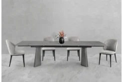 Arrediorg Sedia imbottita grigia design moderno SIENA