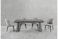 Arrediorg Sedia imbottita grigia design moderno SIENA