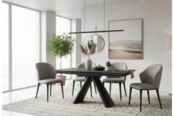 Arrediorg Sedia imbottita grigia design moderno SIENA