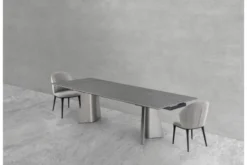 Arrediorg Sedia imbottita grigia design moderno SIENA