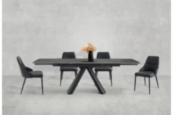 Arrediorg Sedia imbottita nera stile moderno MONOLIT