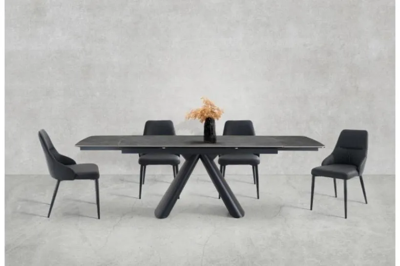 Arrediorg Sedia imbottita nera stile moderno MONOLIT