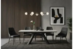 Arrediorg Sedia imbottita nera stile moderno MONOLIT
