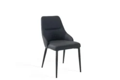 Arrediorg Sedia imbottita nera stile moderno MONOLIT