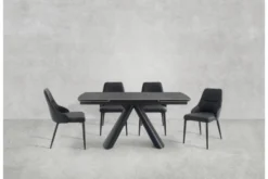 Arrediorg Sedia imbottita nera stile moderno MONOLIT