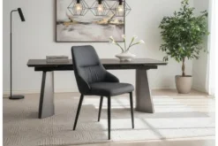 Arrediorg Sedia imbottita nera stile moderno MONOLIT
