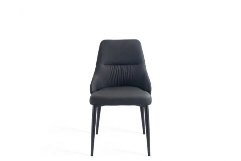Arrediorg Sedia imbottita nera stile moderno MONOLIT