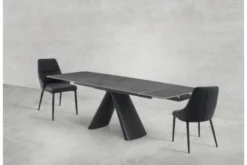 Arrediorg Sedia imbottita nera stile moderno MONOLIT