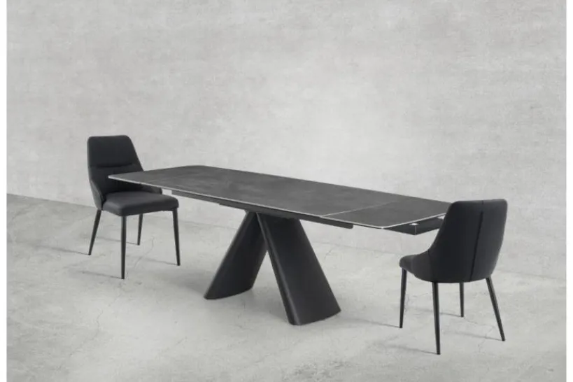 Arrediorg Sedia imbottita nera stile moderno MONOLIT