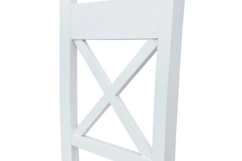 Arrediorg Sedia legno massello di faggio bianco sedile color noce shabby chic