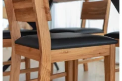 Arrediorg Sedia per tavolo massello e sedile nero imbottito VERTO