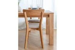 Arrediorg Sedia massello con imbottitura in tessuto beige LEON