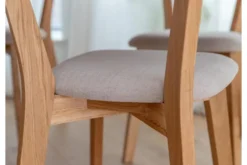 Arrediorg Sedia massello con imbottitura in tessuto beige LEON