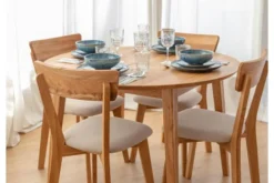 Arrediorg Sedia massello con imbottitura in tessuto beige LEON
