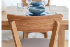 Arrediorg Sedia massello con imbottitura in tessuto beige LEON