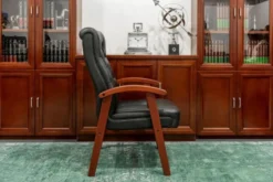 Arrediorg Sedia sala riunioni in pelle nera Consul