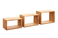 Arrediorg Set 3 mensole legno naturale massello di oliato