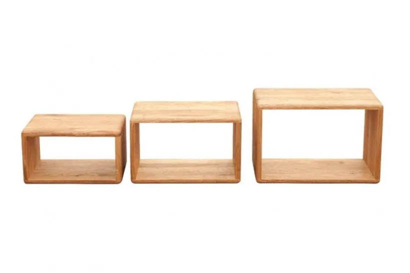 Arrediorg Set 3 mensole legno naturale massello di oliato