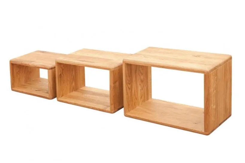 Arrediorg Set 3 mensole legno naturale massello di oliato