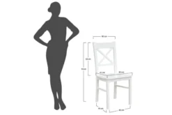 Arrediorg Set 6 sedie da tavolo shabby chic in faggio massello bianche