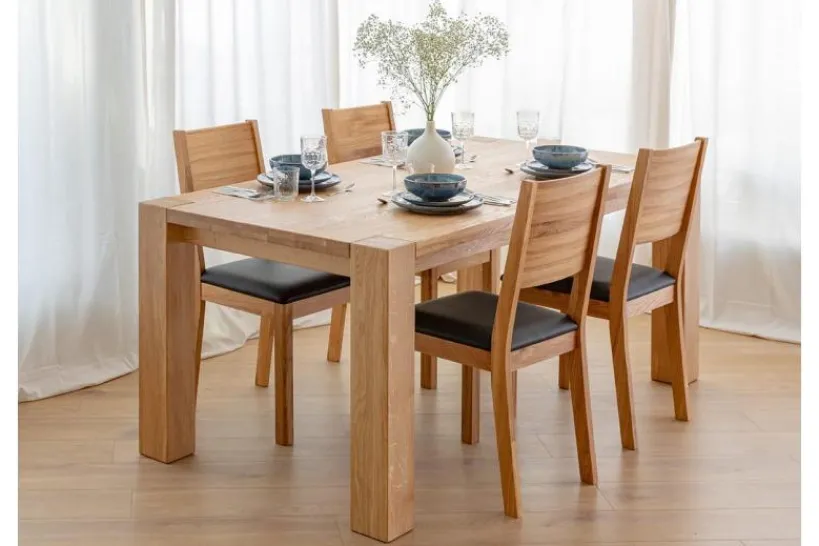 Arrediorg Set tavolo 90x180 SIENA in + 6 sedie in LEON