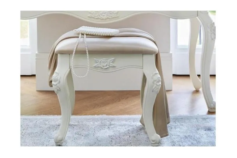 Arrediorg Sgabello basso imbottito stile classico Bella 950