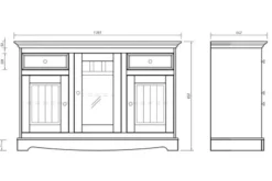 Arrediorg Soggiorno completo shabby chic pino massello bianco top rovere