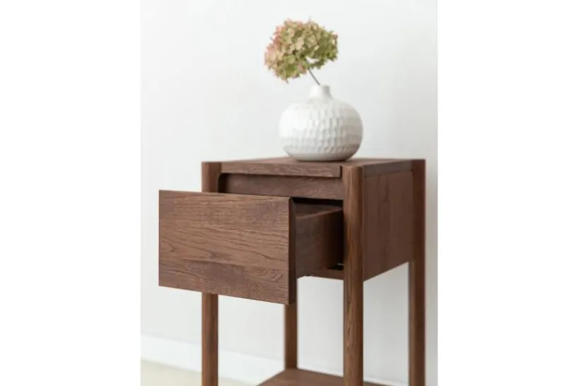 Arrediorg Tavolinetto moderno con cassetto rovere massello