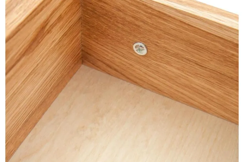 Arrediorg Tavolino alto con cassetto in legno massello di oliato