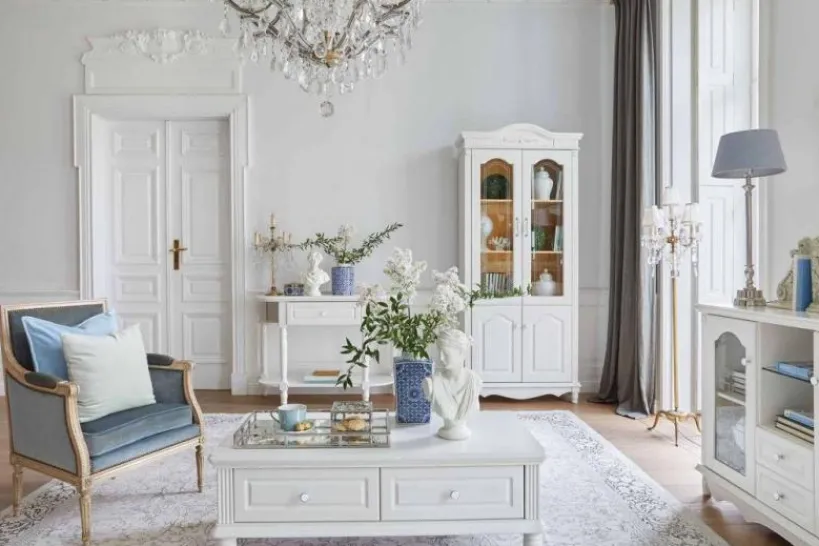 Arrediorg Tavolino basso salotto stile provenzale Princess 820 colore Bianco