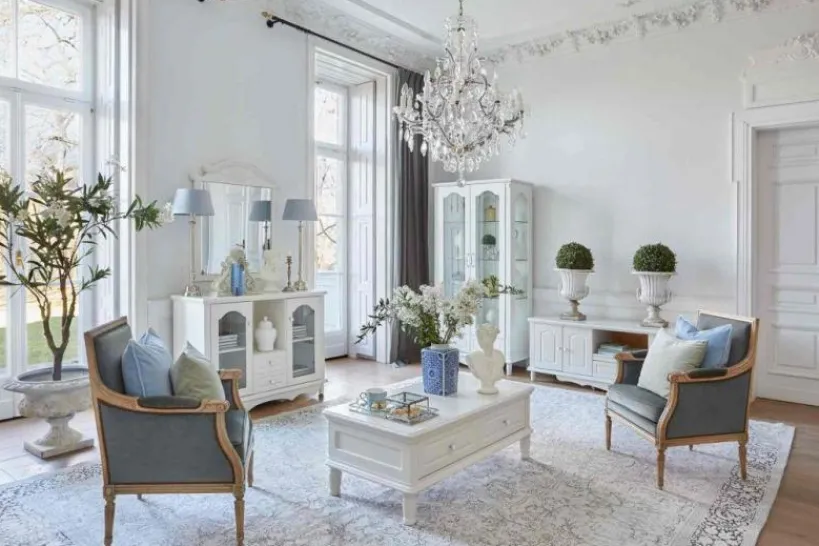 Arrediorg Tavolino basso salotto stile provenzale Princess 820 colore Bianco
