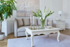Arrediorg Tavolino da salotto classico Bianco in legno BELLA 930