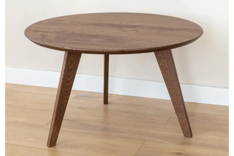 Arrediorg Tavolino rotondo rovere massello 70 cm ORBETELLO