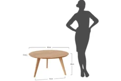 Arrediorg Tavolino rotondo rovere massello 90 cm ORBETELLO