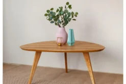 Arrediorg Tavolino massello moderno ovale 67x68 cm Orbetello