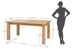 Arrediorg Tavolo da pranzo allungabile legno massello di da 180x90 a 270x90 GROSSI