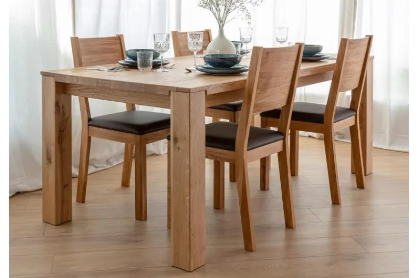 Arrediorg Tavolo da pranzo legno massello di 90x160 GAIA