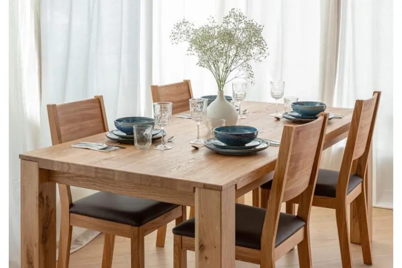 Arrediorg Tavolo da pranzo legno massello di 90x160 GAIA