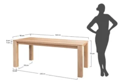 Arrediorg Tavolo da pranzo legno massello di 90x160 GAIA