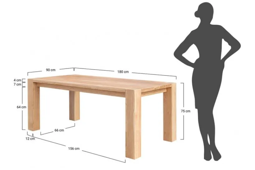 Arrediorg Tavolo legno massello di scortecciato 90x180 SIENA