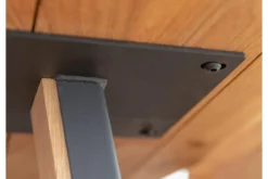 Arrediorg Tavolo legno massello scortecciato gambe nere in metallo 90x180 GAVARDO