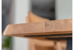 Arrediorg Tavolo legno massello scortecciato gambe nere in metallo 90x180 GAVARDO