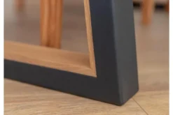 Arrediorg Tavolo legno massello scortecciato gambe nere in metallo 90x180 GAVARDO