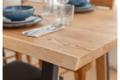 Arrediorg Tavolo legno massello scortecciato gambe nere in metallo 90x180 GAVARDO