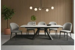 Arrediorg Tavolo moderno allungabile 160/240 cm stile marmo bianco OBSIDIAN