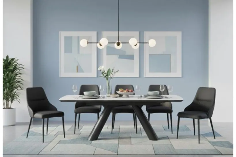 Arrediorg Tavolo moderno allungabile 160/240 cm stile marmo bianco OBSIDIAN
