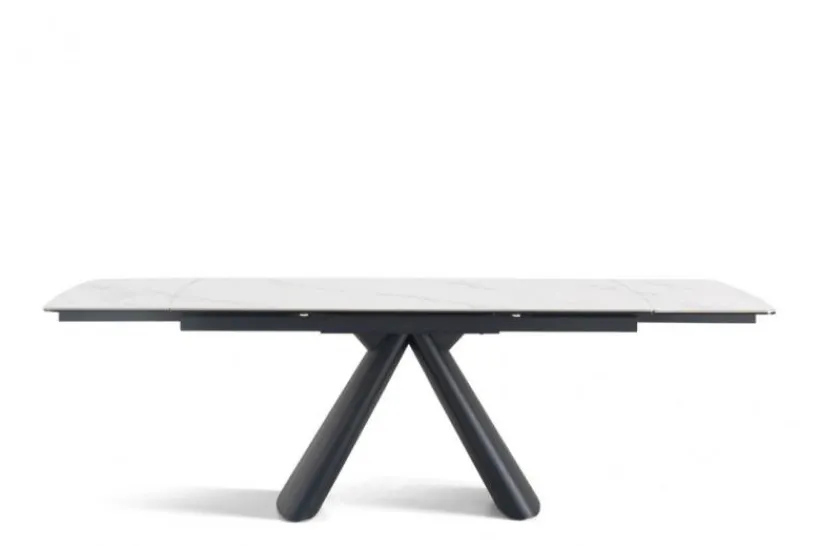 Arrediorg Tavolo moderno allungabile 160/240 cm stile marmo bianco OBSIDIAN