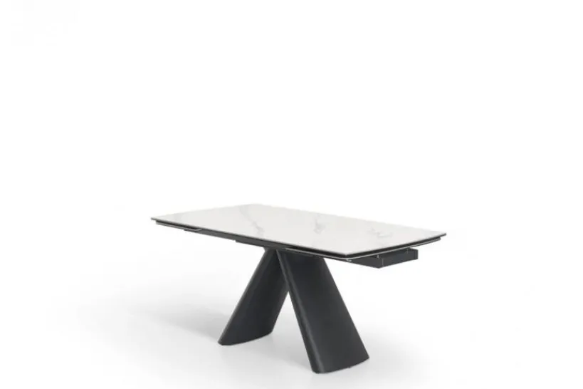 Arrediorg Tavolo moderno allungabile 160/240 cm stile marmo bianco OBSIDIAN
